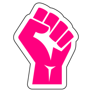 Raised Fist Sticker (Hot Pink)